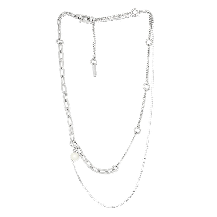 NECKLACE BASIC DOUBLE CHAIN WITH CLIP LINKS AND GRUMET STEEL
