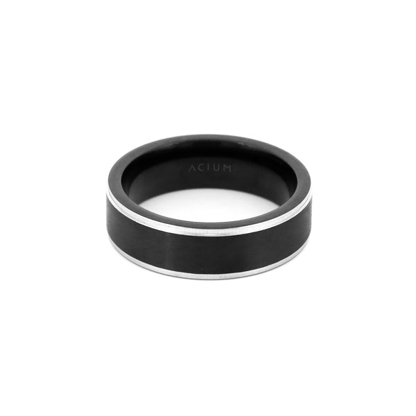 Ring Casual Black Centerline Steel BL