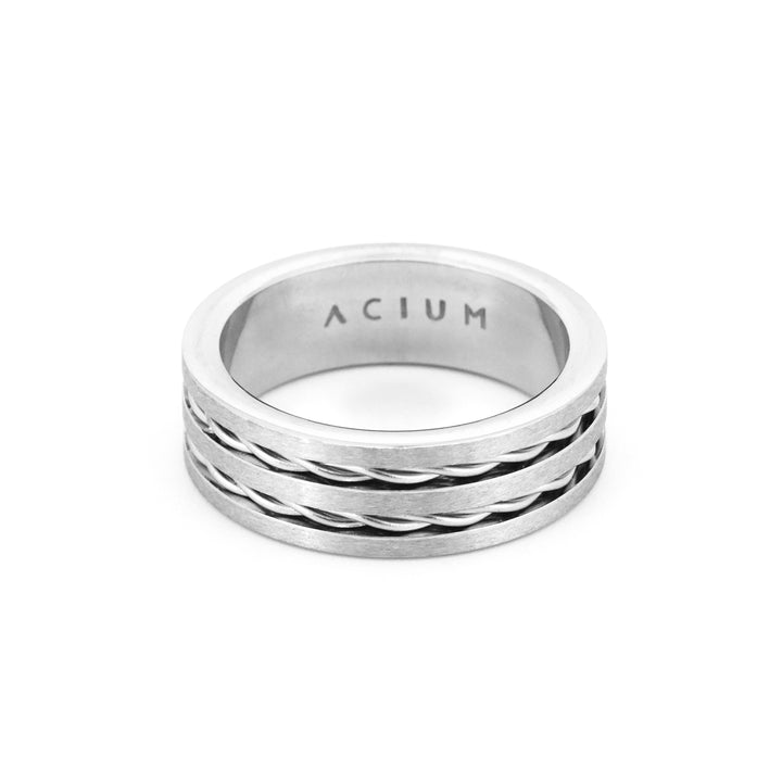 Ring Casual Embossed Lines Steel BL