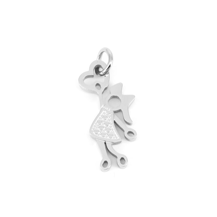 Anhänger Basic Mädchen Mit Zirkonia Herz Stahl Stahl