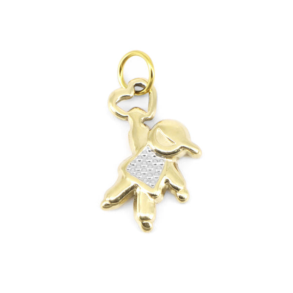 PENDANT BASIC BOY WITH ZIRCONIA HEART GOLD PLATED