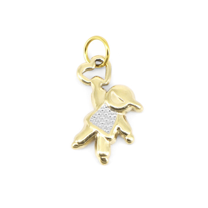 PENDANT BASIC BOY WITH ZIRCONIA HEART GOLD PLATED