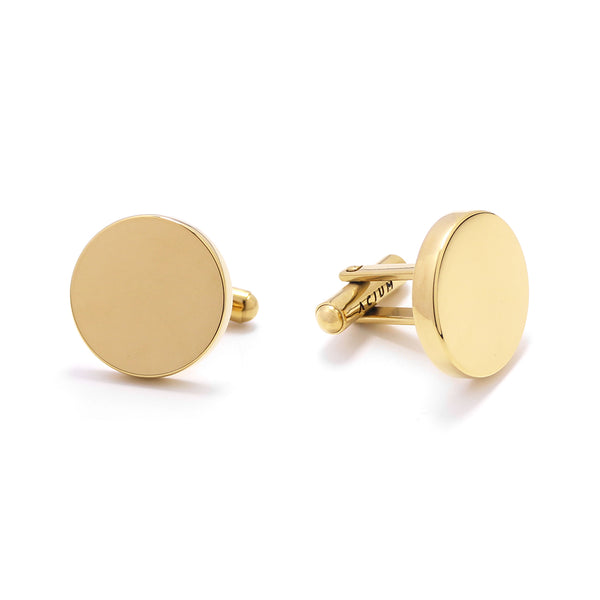 CUFFLINK OFFICE ROUND GOLD PLATED